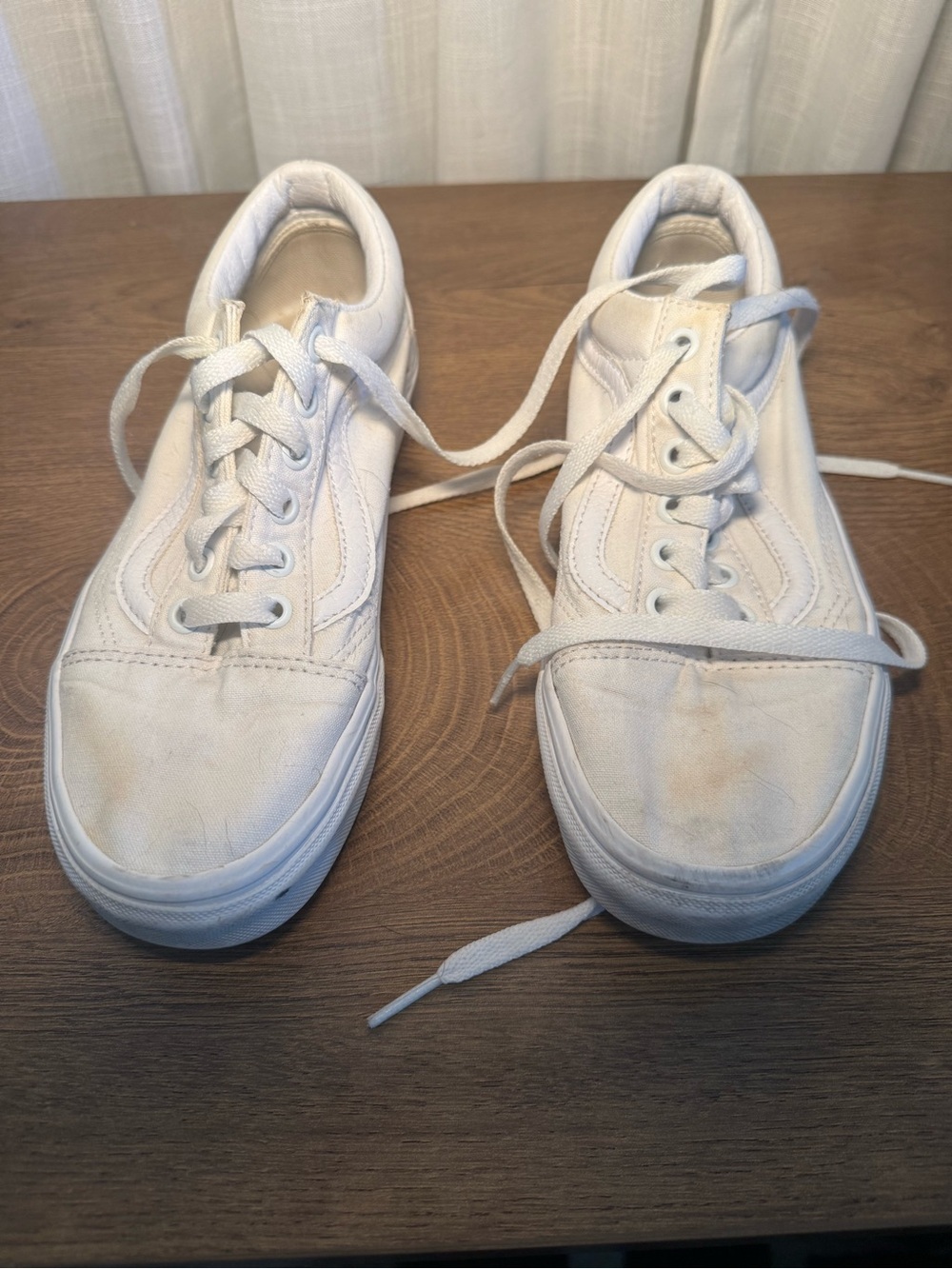 Vans Old Skool White Low Top Sneakers Classic Casual Size 7 - Picture 3 of 7